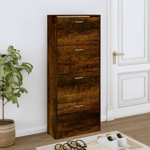 vidaXL Schoenenkast 63x24x147 cm bewerkt hout gerookt, Huis en Inrichting, Kasten | Schoenenrekken, Nieuw, Verzenden