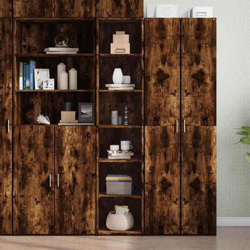 vidaXL buffetkast 40x41x185 cm bewerkt hout gerookt, Huis en Inrichting, Kasten | Buffetkasten, 25 tot 50 cm, Nieuw, Overige houtsoorten