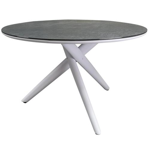New Valley dining tuintafel rond 120 cm wit keramiek, Tuin en Terras, Tuintafels, Nieuw, Ophalen of Verzenden
