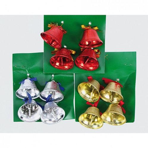 Kerstklokken Christmasbell 4 stuks - rood Kerstklokken, Hobby en Vrije tijd, Knutselen, Nieuw, Ophalen of Verzenden