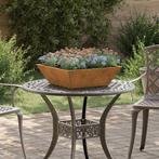 vidaXL Tuin Kom Plantenbak 5 pcs Roestig 50 x 50 x 15 cm, Tuin en Terras, Minder dan 30 cm, Verzenden, Minder dan 60 cm, Nieuw