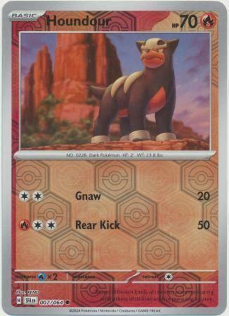 Houndour 007/064 reverse holo Shrouded fable, Hobby en Vrije tijd, Verzamelkaartspellen | Pokémon, Losse kaart, Nieuw, Foil, Ophalen of Verzenden