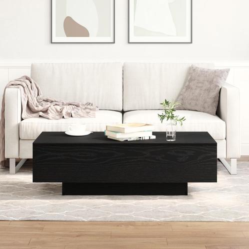 vidaXL Salontafel 100x30x36,5 cm bewerkt hout zwart, Huis en Inrichting, Tafels | Salontafels, 100 tot 150 cm, Nieuw, Eikenhout
