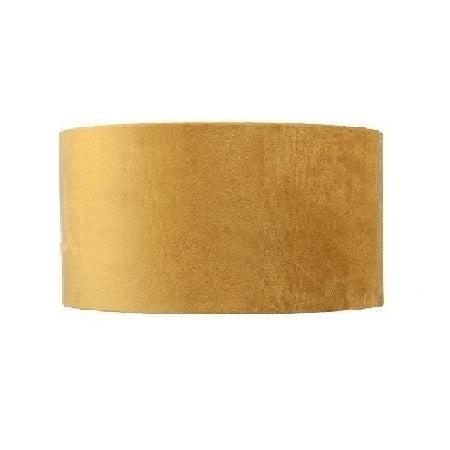 Stoffen lampenkap velvet | Oker Geel met Gouden binnenkant, Huis en Inrichting, Lampen | Lampenkappen, 25 tot 50 cm, Rond, Overige kleuren
