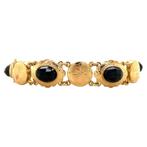 Gouden vintage bootjes armband met granaat 14 krt, Ophalen of Verzenden, Nieuw