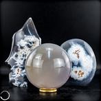 Natuurlijke Orca Agaat Set uit vlam, freiform en kugel.-