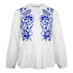 Verysimple • witte tuniek blauw borduursel • S (IT42), Verzenden, Nieuw, Maat 36 (S), Wit