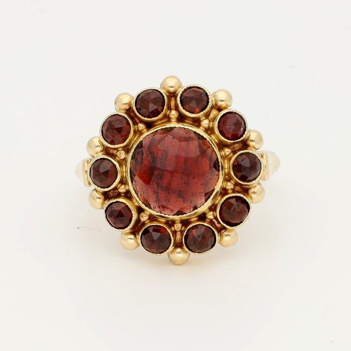 Ring - 14 karaat Roségoud - Granaat, Sieraden, Tassen en Uiterlijk, Ringen