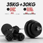 Halterstang met dumbellset 35 kg en 2x 15 kg totaal 65 kg, Sport en Fitness, Fitnessmaterialen, Verzenden, Nieuw