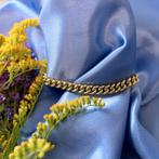 Massief gouden gourmetschakel armband | 18 cm, Sieraden, Tassen en Uiterlijk, Armbanden, Ophalen of Verzenden, Gebruikt, Overige kleuren