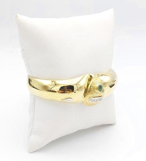Armband - 18 karaat Geel goud - 0.31ct. tw. Smaragd -, Sieraden, Tassen en Uiterlijk, Armbanden