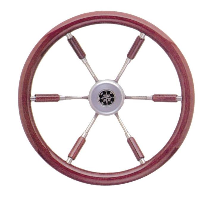 LEADER STUURWIEL PRESTIGE MAHONIE 36 CM, Watersport en Boten, Bootonderdelen, Nieuw, Zeilboot of Motorboot, Ophalen of Verzenden