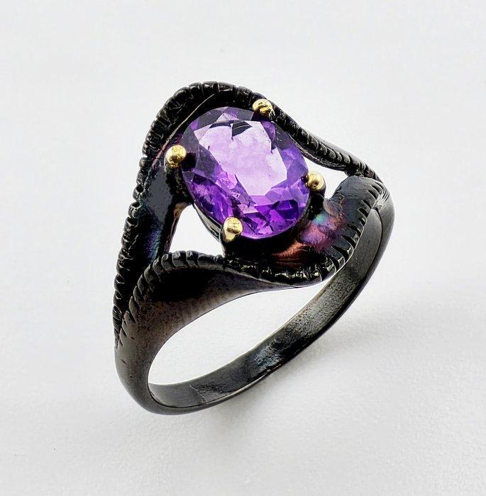Amethist - Zilver - Ring - Designer Look, Antiek en Kunst, Curiosa en Brocante