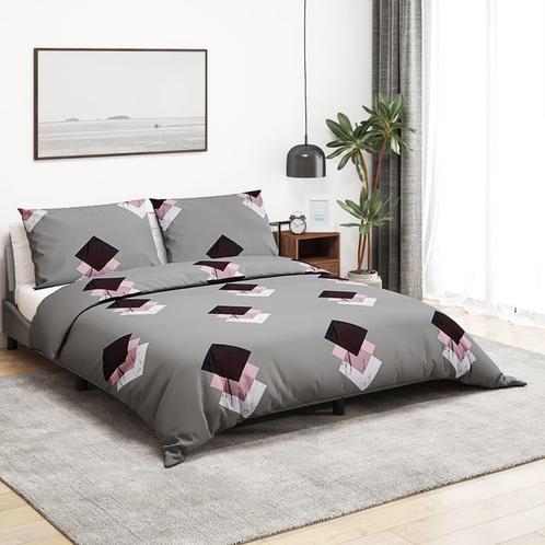 vidaXL Dekbedovertrekset 200x220 cm katoen grijs, Huis en Inrichting, Slaapkamer | Beddengoed, Grijs, Nieuw, Verzenden