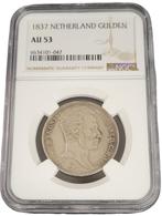Koning Willem I 1 gulden 1837 AU53 NGC gecertificeerd, Zilver, Losse munt, Verzenden