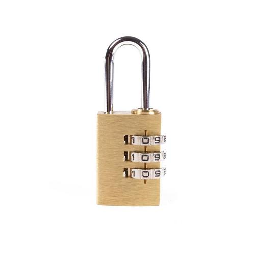 Tri-Circle Compact hangslot met cijfercode - messing - 25 mm, Doe-het-zelf en Verbouw, IJzerwaren en Bevestigingsmiddelen, Nieuw
