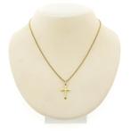 Gouden hanger van een kruis (Hanger of bedel), Sieraden, Tassen en Uiterlijk, Bedels, Ophalen of Verzenden, Gebruikt, Goud, Overige merken