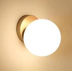 Moderne Wandlamp – E27 Glazen Bol Goud Wit Wand/Plafondlamp, Huis en Inrichting, Verzenden, Nieuw