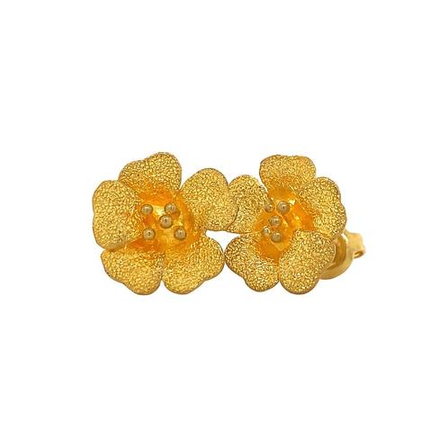 Gouden bloem oorstekers 22 krt, Sieraden, Tassen en Uiterlijk, Oorbellen, Nieuw, Ophalen of Verzenden