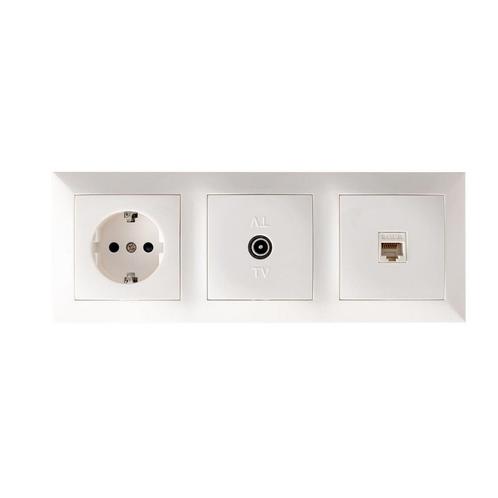 UTP RJ45 Stopcontact - Coax Contactdoos - Wandcontactdoos -, Tuin en Terras, Buitenverlichting, Overige typen, Nieuw, Led, Kunststof