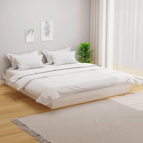 vidaXL Bedframe massief hout wit 200x200 cm, Huis en Inrichting, Slaapkamer | Bedden, Overige maten, 200 cm, Wit, Tweepersoons