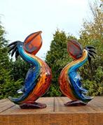 sculptuur, Pelikaan set van 2 in murano stijl - 26 cm -