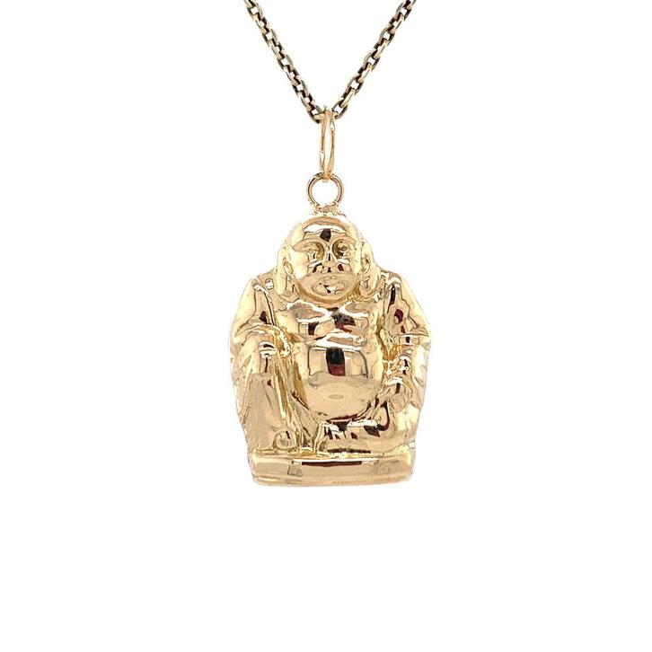 Gouden vintage Boeddha hanger 14 krt, Sieraden, Tassen en Uiterlijk, Kettinghangers, Nieuw, Ophalen of Verzenden