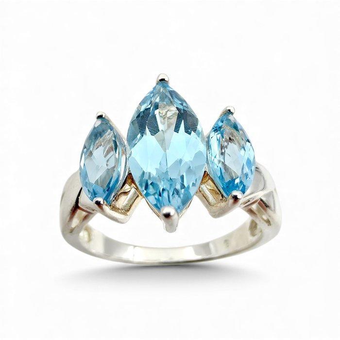 Zonder minimumprijs - Ring Zilver - Topaz (Gecertificeerd), Sieraden, Tassen en Uiterlijk, Ringen