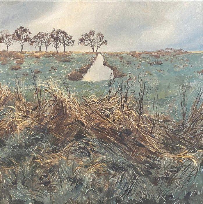 Marein Konijn - Water bij Peizer-Eeldermaden, Antiek en Kunst, Kunst | Schilderijen | Modern