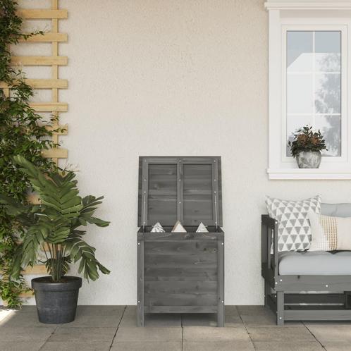 Tuinbox 50x49x56,5 cm massief vurenhout antracietkleurig, Tuin en Terras, Tuinhuizen, Nieuw, Verzenden