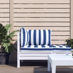vidaXL Palletkussens 3 st gestreept oxford stof wit en blauw, Huis en Inrichting, Woonaccessoires | Kussens, Verzenden, Nieuw