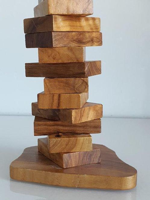 Bordspel - Wiea vintage domino z lat 70-tych - olijfhout, Antiek en Kunst, Antiek | Overige Antiek
