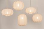 Rietveld Hanglampen - Beige, Zand - Stof, Metaal, Verzenden, Nieuw