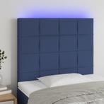 vidaXL Hoofdbord LED 100x5x118/128 cm stof blauw, Verzenden, Nieuw, Blauw, Stof