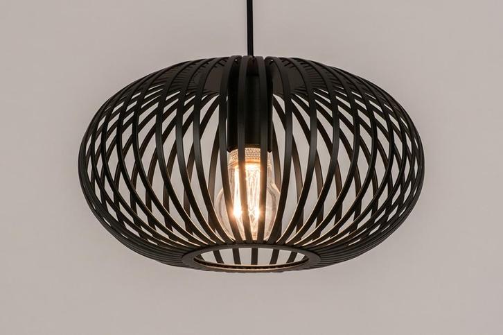 Rietveld Hanglampen - Zwart - Metaal, Huis en Inrichting, Lampen | Hanglampen, Verzenden