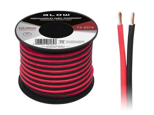 Luidsprekerkabel 2 x 2.50 mm zwart/rood op rol 10 meter, Audio, Tv en Foto, Audiokabels en Televisiekabels, Nieuw, Ophalen of Verzenden