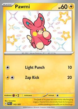 Pawmi 142/091 Paldean Fates, Hobby en Vrije tijd, Verzamelkaartspellen | Pokémon, Losse kaart, Nieuw, Foil, Ophalen of Verzenden