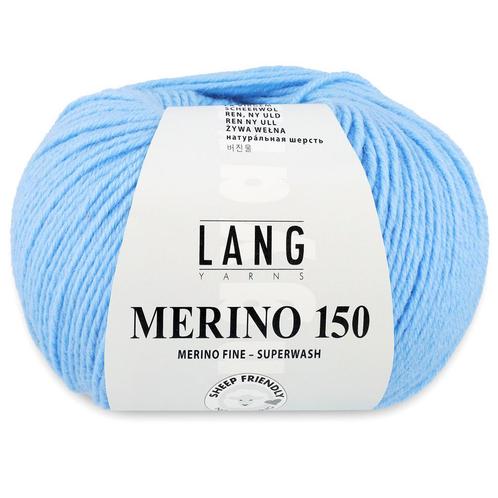 Lang Yarns Merino 150 - 20 lichtblauw - Merinowol Garen, Hobby en Vrije tijd, Breien en Haken, Ophalen of Verzenden