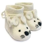 Vilten babyslofjes - muis wit NIEUW, Kinderen en Baby's, Ophalen of Verzenden, Nieuw, Beyoona
