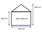 Premium Partytent PVC 3x6x2 mtr in Wit-Blauw (3x6 meter), Verzenden, Nieuw, 2 meter of meer, Partytent