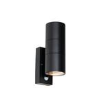 Buitenwandlamp zwart 2-lichts AR70 met bewegingssensor - Duo, Nieuw, Overige materialen, Minder dan 50 watt