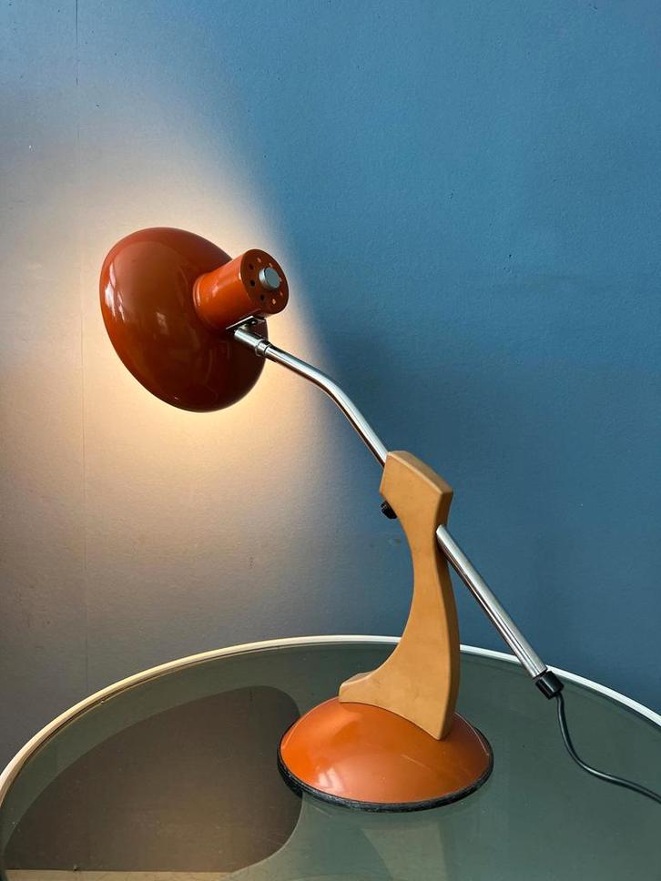 Massive Orange and Brown Fase Style Space Age Desk Lamp, Huis en Inrichting, Lampen | Tafellampen, Ophalen of Verzenden