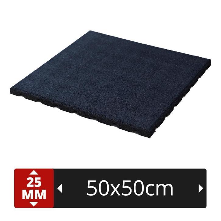 Rubber tegel 50x50x2,5cm zwart tuin dak terras platdak balko, Tuin en Terras, Tegels en Klinkers, Terrastegels, Nieuw, Rubber