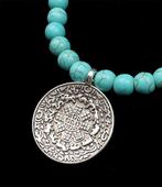 Boeddhistische collier - Melong - Howliet turquoise -, Antiek en Kunst