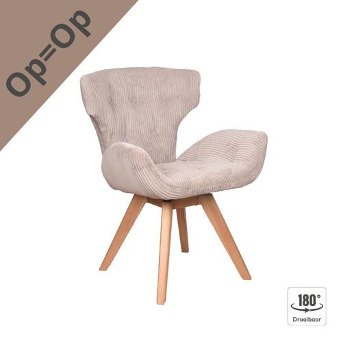 Eetkamerstoel Stockholm | Houten Draaipoot | Van € 289,-, Huis en Inrichting, Stoelen, Eén, Overige kleuren, Nieuw, Hout, Stof