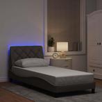 vidaXL Bedframe met LED zonder matras 80x200 cm stof taupe, Eenpersoons, Verzenden, Nieuw, 80 cm