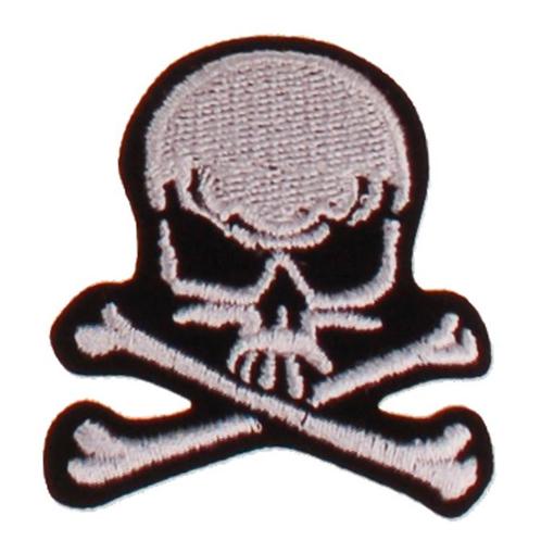 Strijkapplicatie Schedel - Skull & Bones zwart/wit 5,5x5cm N, Hobby en Vrije tijd, Kledingapplicaties en Hotfix, Nieuw, Ophalen of Verzenden