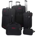 Zwarte Reisbagage Set 5-dlg | Nu met Korting! OP = OP, Sieraden, Tassen en Uiterlijk, Koffers, 45 tot 55 cm, Nieuw, Ophalen of Verzenden