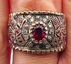 Zonder Minimumprijs - Ring - 9 kt. Roségoud, Zilver Robijn -, Nieuw