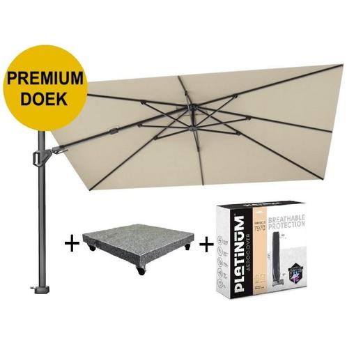 Challenger T2 premium  zweefparasol 350x260 cm champagne, Tuin en Terras, Parasols, Nieuw, Ophalen of Verzenden